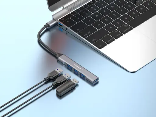 TECHANCY USB C Hub de 4 portas USB 3.0*1 Hub, divisor 2.0*3 hub